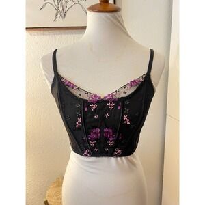 Victorias Secret Womens Black Corset Bustier Bralette Sz S‎ NWT Fairy Sexy Goth